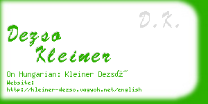 dezso kleiner business card